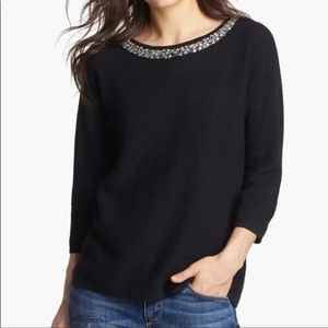Hinge Jewel Neckline Sweater